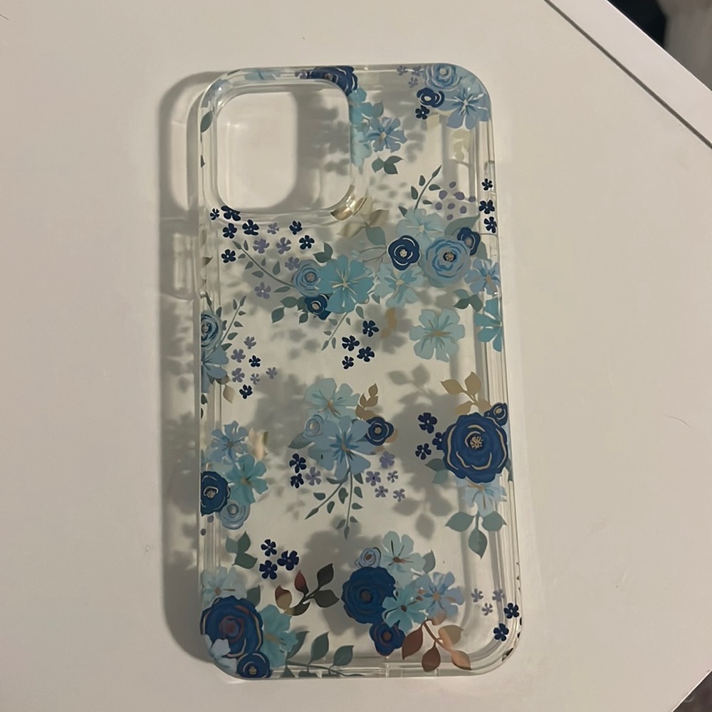 iphone 13 pro max case, blue flowers